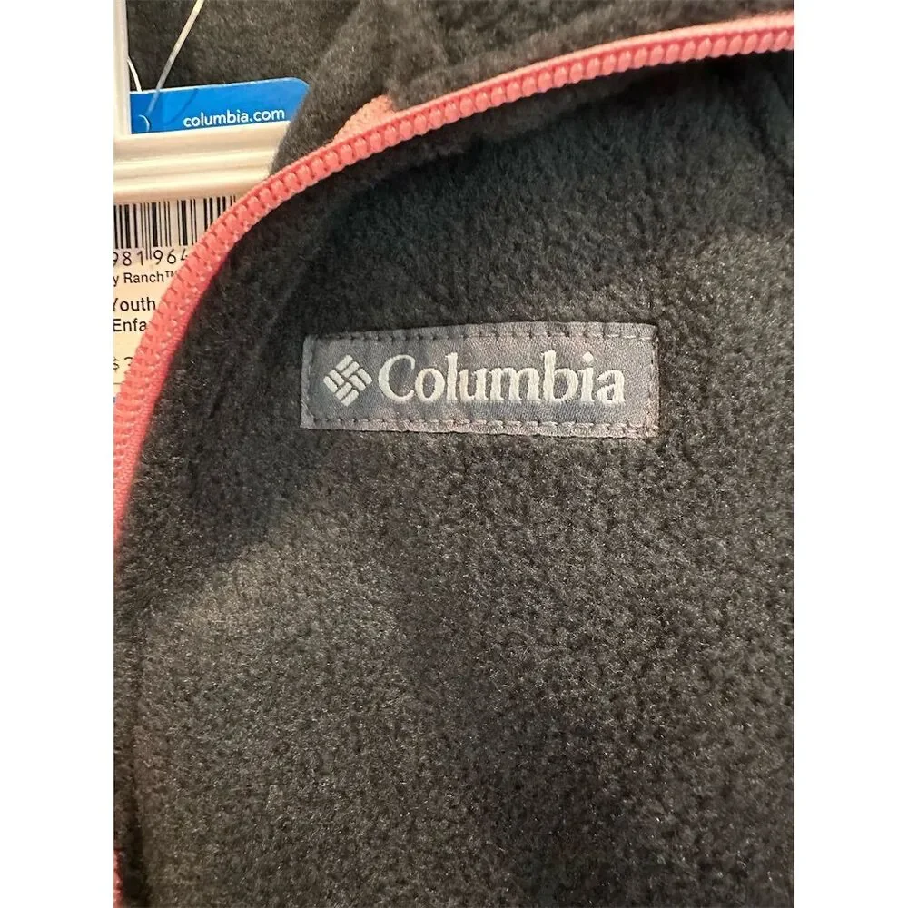 Columbia Youth Fleece Jacket Black Pink Trim Size XXS